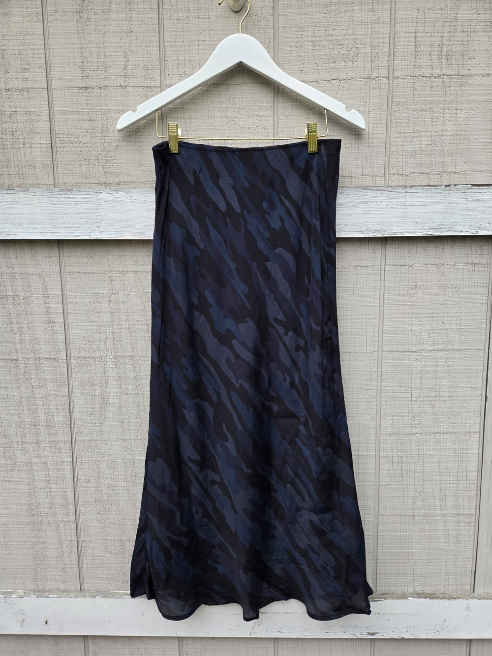 Lucky Brand Artsy Abstract Camouflage Camo Boho Midi Straight Skirt XS